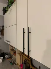 Tirador para puerta de cocina, manija cuadrada de acero inoxidable, color negro mate, 2 ~ 24