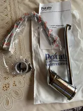 Potato Grifo de cocina clásico extractor moderno pulido cromado de un solo mango giratorio Caño fregadero grifo mezclador p4204p4504