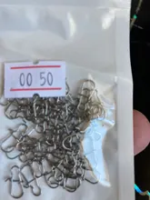 50 Uds de pescar de acero inoxidable conector rápido Clip cerradura Snap giratorio anillos sólidos seguridad ganchos de pesca accesorios herramientas abordar