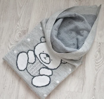 Вязаный плед «Мишутка» 100х100 см Пледы 
Вязаный плед «Мишутка» 100х100 см Пледы