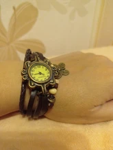 Las mujeres casuales multicapa Vintage mariposa de pulsera de cuero reloj de pulsera damas mujer reloj Montre Femme, relojes caliente 2017