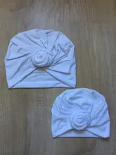 Sombrero hecho a mano de mezcla de algodón para mamá y yo, gorros para mujer, sombreros de turbante para niñas pequeñas, accesorios para el cabello, sombreros de nudo