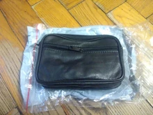 Monedero de cuero genuino para hombre y mujer, cartera con tarjetero, Mini monedero con doble cremallera, bolso cambiador pequeño, nuevo