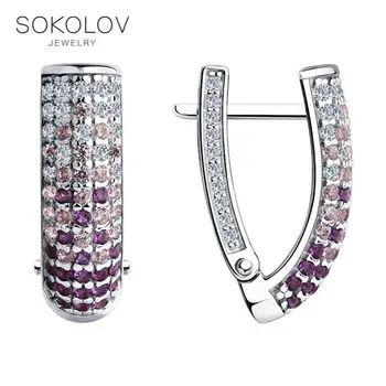 Drop Earrings with stones SOKOLOV Silver fashion jewelry silver 925 women's/men's, male/female, women's male, long earrings 
Drop Earrings with stones SOKOLOV Silver fashion jewelry silver 925 women's/men's, male/female, women's male, long earrings