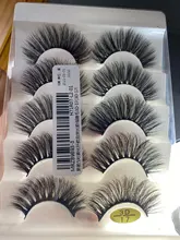5 pares de pestañas postizas 3D largas naturales de imitación de pelo de visón Wispies Fluffies Drama pestañas suaves hechas a mano Libre de crueldad pestañas negras