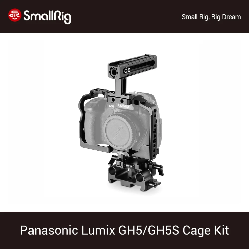 

SmallRig Gh5 Cage Kit For Panasonic Lumix GH5/GH5S Camera Cage with Top Handle + QR Baseplate Mounting Kit- 2051