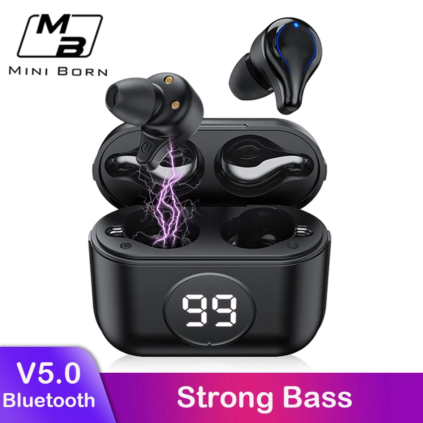 MiniBorn True Wireless Earbuds Mini Bluetooth Earphone Stereo Bluetooth 5.0 Sport Earpiece LED Display Headset
MiniBorn True Wireless Earbuds Mini Bluetooth Earphone Stereo Bluetooth 5.0 Sport Earpiece LED Display Headset