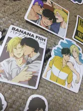 Pegatinas de peces de plátano de Anime, para papelería, portátil, monopatín, PVC, mochila, botella, bicicleta, pegatina impermeable para coche, 10/30/50 Uds.