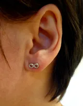 Pendientes de amor infinito para mujer, Plata de Ley 925, pendientes de circonita cúbica en forma de número 8, regalo de aniversario (Lam Hub Fong)