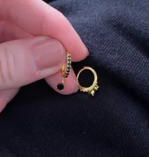 Pendientes de aro plata de primera ley circonita con arco iris para mujer, aretes, aros, plata esterlina 925, estilo coreano, brillante, chica