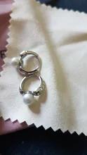 Pendientes de aro de perlas de Plata de Ley 925 para mujer, aretes redondos de oro de boda, joyería de fiesta al por mayor