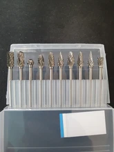 Brocas rotativas de carburo de tungsteno, juego de brocas cónicas de acero hss, 3x6mm, nuevo vástago de 1/8 pulgadas, 10 piezas