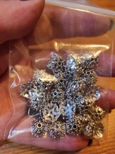 50 Uds. En forma de abalorios de tapas de cuentas, abalorios en forma de cuenta de Color plata antigua, accesorios de joyería