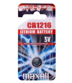 Pila de boton Maxell bateria original Litio CR1216 3V en blister 1X Unidad
Pila de boton Maxell bateria original Litio CR1216 3V en blister 1X Unidad