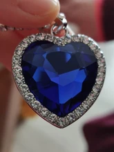 Colgante collar con corazón de Titanic de OCéANO AZUL corazón amor para siempre + bolsa de terciopelo
