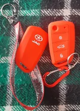 Funda de silicona para coche, funda de cobertura de mando a distancia, funda protectora para JAC S2, S3, S4, S5, S7, R3, llavero remoto plegable, accesorios para colgar