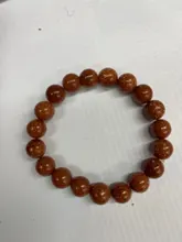 Pulseras elásticas de arena Oro Natural para hombre y mujer, de 6/8/10mm, joyería