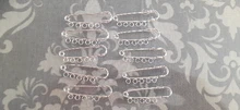 10 unids/lote alfileres de seguridad broche en blanco Base broche 50/80/90mm, 3/5 anillos de joyería Pin para suministros de fabricación de la joyería Accesorios