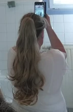 Extensiones de cola de caballo, Clip de garra con cordón, cola de cerdo falsa de 22 pulgadas, cabello sintético rizado ondulado, cola de caballo acoplada