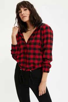 DeFacto Woman Long Sleeve Shirt Women's Spring Plaids Shirt Women's Black Red Shirt Women's Casual Shirt-L9924AZ20SP
DeFacto Woman Long Sleeve Shirt Women's Spring Plaids Shirt Women's Black Red Shirt Women's Casual Shirt-L9924AZ20SP