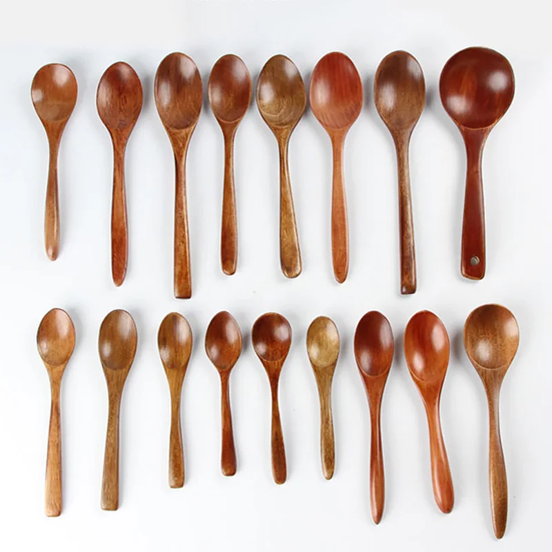 

1PC Teaspoons Natural Wood Soup Spoon Creative Spoons Kitchen Cooking Tools Home Tableware