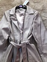 KPYTOMOA-gabardina de piel sintética con cinturón para mujer, gabardina Vintage de manga larga con orificios laterales, prendas de vestir exteriores, Tops Chic, 2020