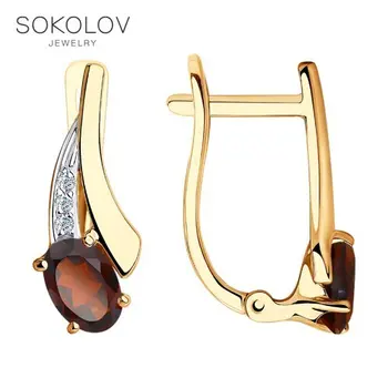 SOKOLOV drop earrings with stones of gold with garnets and cubic zirconia fashion jewelry 585 women's male, long earrings
SOKOLOV drop earrings with stones of gold with garnets and cubic zirconia fashion jewelry 585 women's male, long earrings