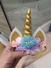 Diadema de cuerno de unicornio para bebé, regalos de cumpleaños para niños, diademas para chicas, suministros de fiesta, accesorios de fotografía recién nacido