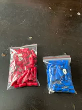 Conector de Cable de crimpado de pala aislada, Kit de Terminal macho hembra de 100mm, 16-14 AWG, 22-16AWG, 12-10AWG, 6,3 Uds.