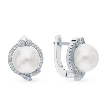 Silver earrings with cubic zirconia and pearls cultured sunlight sample 925
Silver earrings with cubic zirconia and pearls cultured sunlight sample 925