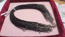 20 unids/lote Real hecho a mano de cuero ajustable trenzado collares de cuerda y amuletos colgantes resultados langosta cierre cuerda cordón 2 mm