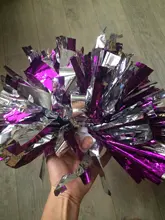 Pompones de porristas metálicos colorfast, para animadoras, con flores de mano, para deportes aeróbicos, 1 unidad