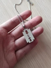 Hoja de afeitar de acero inoxidable de acero de encantos Collar para las mujeres al por mayor delicada acero collares aceptamos triangulación de envíos de la Orden del OEM