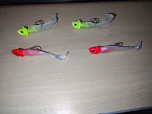 Minfishing 2 uds japonesa de la cabeza de la plantilla luminosa de cuerpo suave pesca señuelo Crankbait artificiales de silicona cebo con peso 4g/8,5g/16g