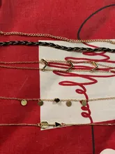 Docona-tobillera de flecha gótica negra para mujer, tobillera de cadena de lentejuelas hecha a mano, joyería para fiesta en la playa, 5 unidades/set 8851