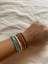 HangZhi 2020 nuevo 7 unids/set moda Simple Multicolor Boho elástico semillas cuentas pulseras para las mujeres joyería de la personalidad