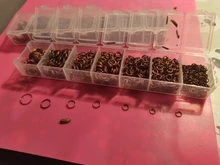 Un juego caja 3 4 5 6 7 8 10mm 8 colores anillos abiertos anillos divididos lazo de enlace para DIY joyería que hace conector