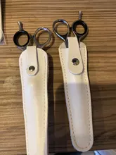 Funda de cuero para peluquero, funda para tijeras, bolsa profesional de cuero de vaca, bolsa de almacenamiento