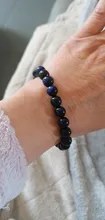 . De alta calidad azul Buda Ojo de Tigre brazaletes con piedras naturales cuentas elasticidad de la cuerda de los hombres pulsera de las mujeres