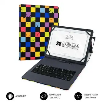 Keytab usb squares subblim keyboard case-for 10.1 '/25.65cm tablet-microusb with adapter type-c-flap closure
Keytab usb squares subblim keyboard case-for 10.1 '/25.65cm tablet-microusb with adapter type-c-flap closure