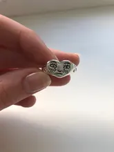 Anillo abierto con cara llorona para mujer, sortija ajustable de Color plateado antiguo, diseño geométrico, con caras y lágrimas