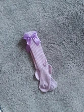 Calcetines de algodón suave para niños pequeños, pajarita grande chicas hasta la rodilla, largos, de encaje