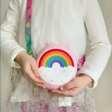 Bolsa de hombro estampada para niños pequeños, bolsa de hombro estampada redonda ajustable, correa ancha, para viajes y vacaciones, bolsillos de gran capacidad