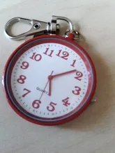 Reloj de bolsillo de moda, esfera redonda pequeña, llavero analógico de cuarzo, ENA88