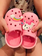 Zapatillas de unicornio para niño y niña, zapatos de arcoíris para niño pequeño, animales, zapatillas de bebé al aire libre, zapatillas de PVC con dibujos animados para niño 2019