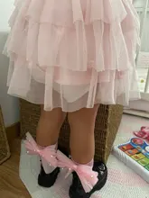 Calcetines de algodón con lazos para niñas bebé, tobilleros, bonitos