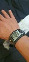 Punk hombres ancho brazalete vikingo encanto de diseño pulsera con cabeza de Lobo cuero tejido ajustable pulsera de la joyería