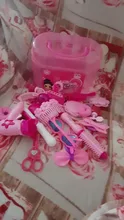 1 Juego de salón de belleza juego que Kit de maquillaje niños juguete juego de casa con caja portátil M09