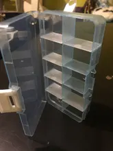 Caja de almacenamiento de joyería transparente ajustable, caja organizadora de plástico portátil con 10 ranuras para joyas, pendientes, pastillas y medicamentos, contenedores de viaje