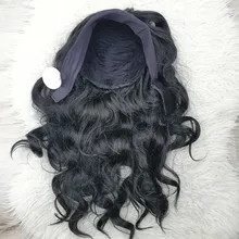 Isaic sintético ondulado largo peluca con diadema negro peluca con diadema s para las mujeres cabello Natural para diario de fiesta, fácil de usar